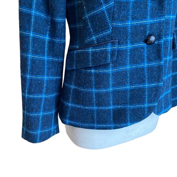 Talbots Wool Plaid Duck Blazer Preppy Riding Academia Countryside Old Money-4 - Picture 5 of 16